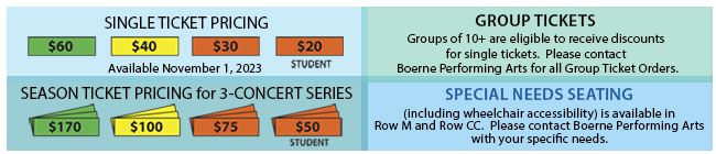 Boerne Performing Arts Ticket Pricing
